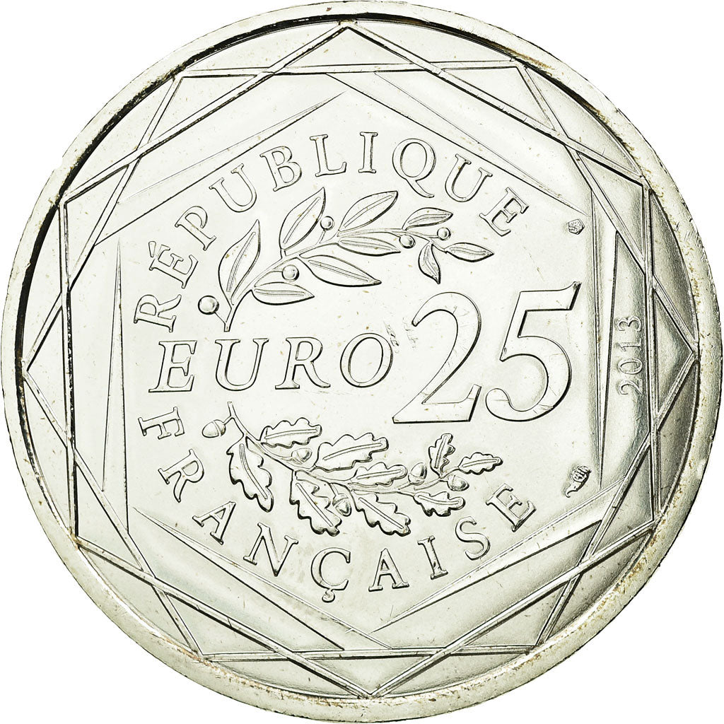 France, 25 Euro, Respect, 2013, MS(63), Silver