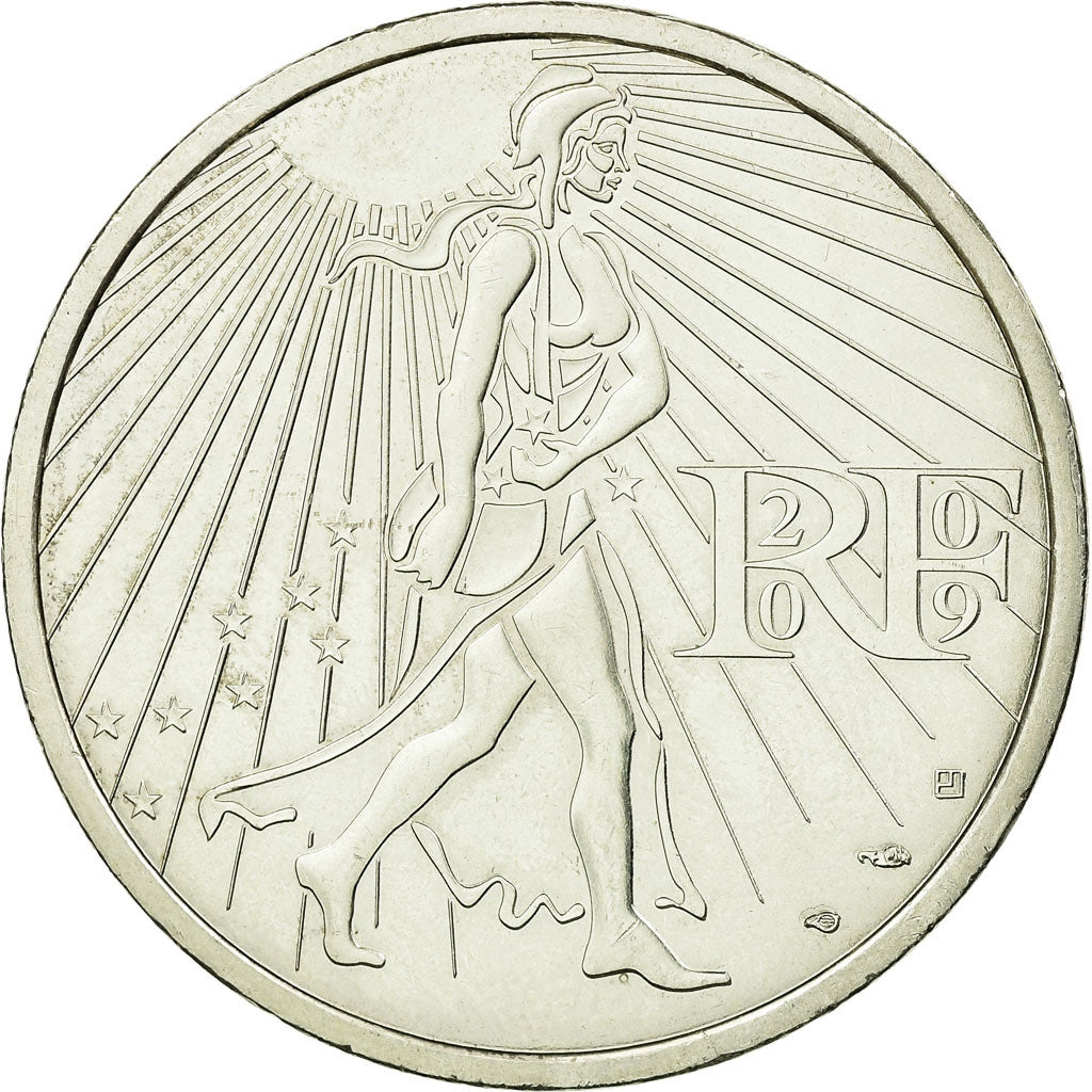 France, Semeuse, 25 Euro, 2009, MS(63), Silver, KM:1581