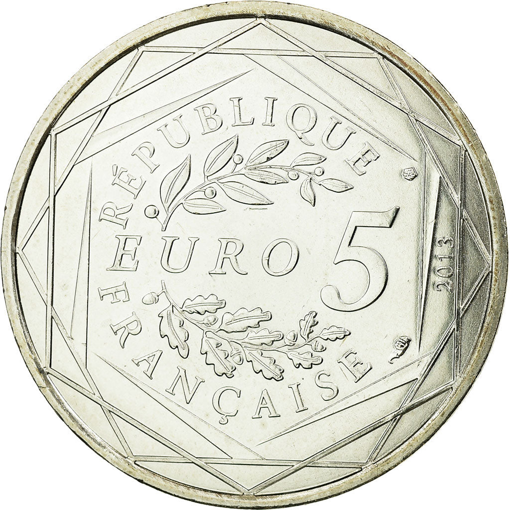 France, 5 Euro, Liberté, 2013, MS(63), Silver