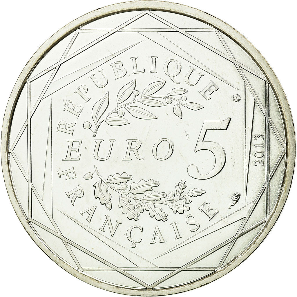France, 5 Euro, Liberté, 2013, MS(63), Silver