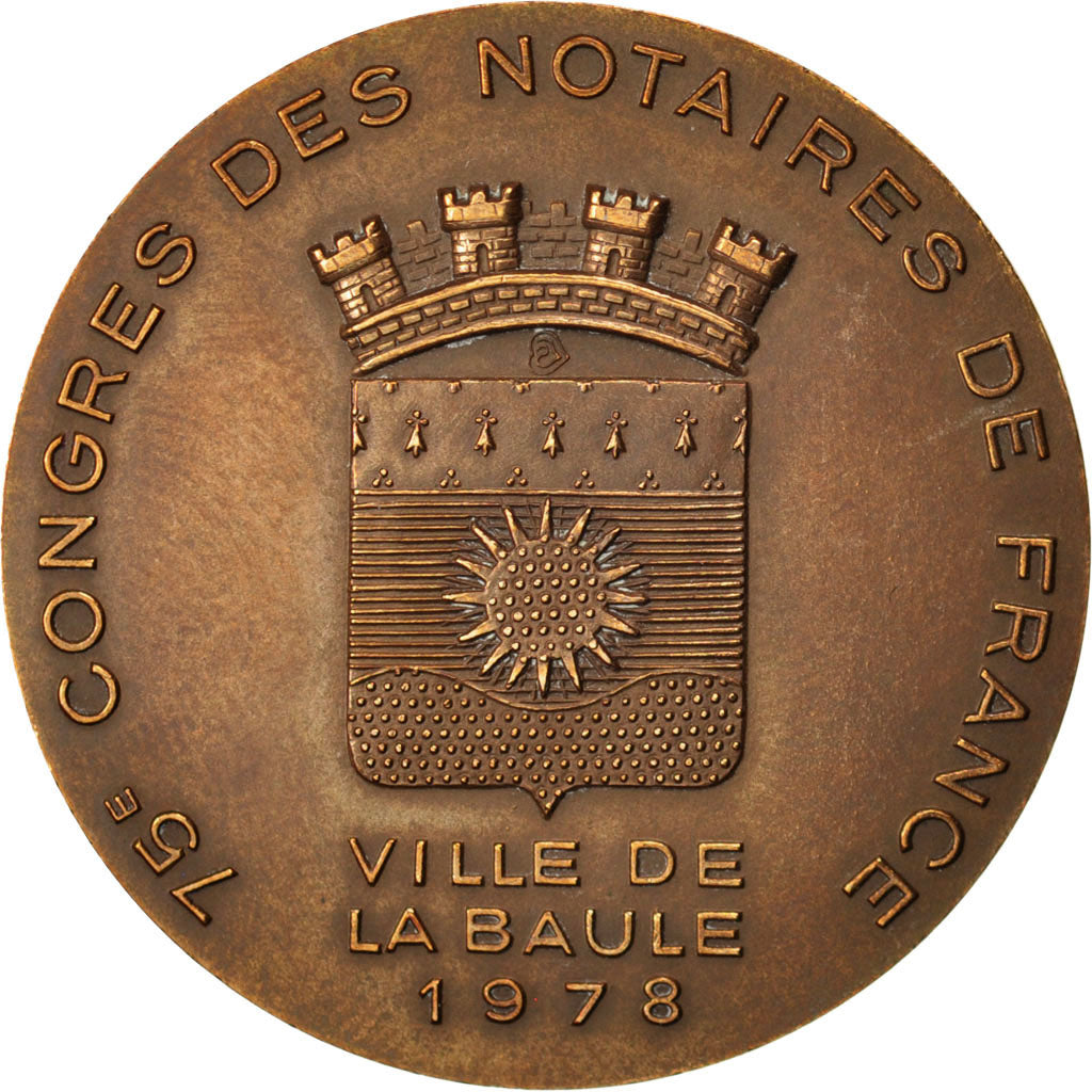 France, Notary, Token, 1978, AU(55-58), Copper, Lerouge #manquant, 23.49