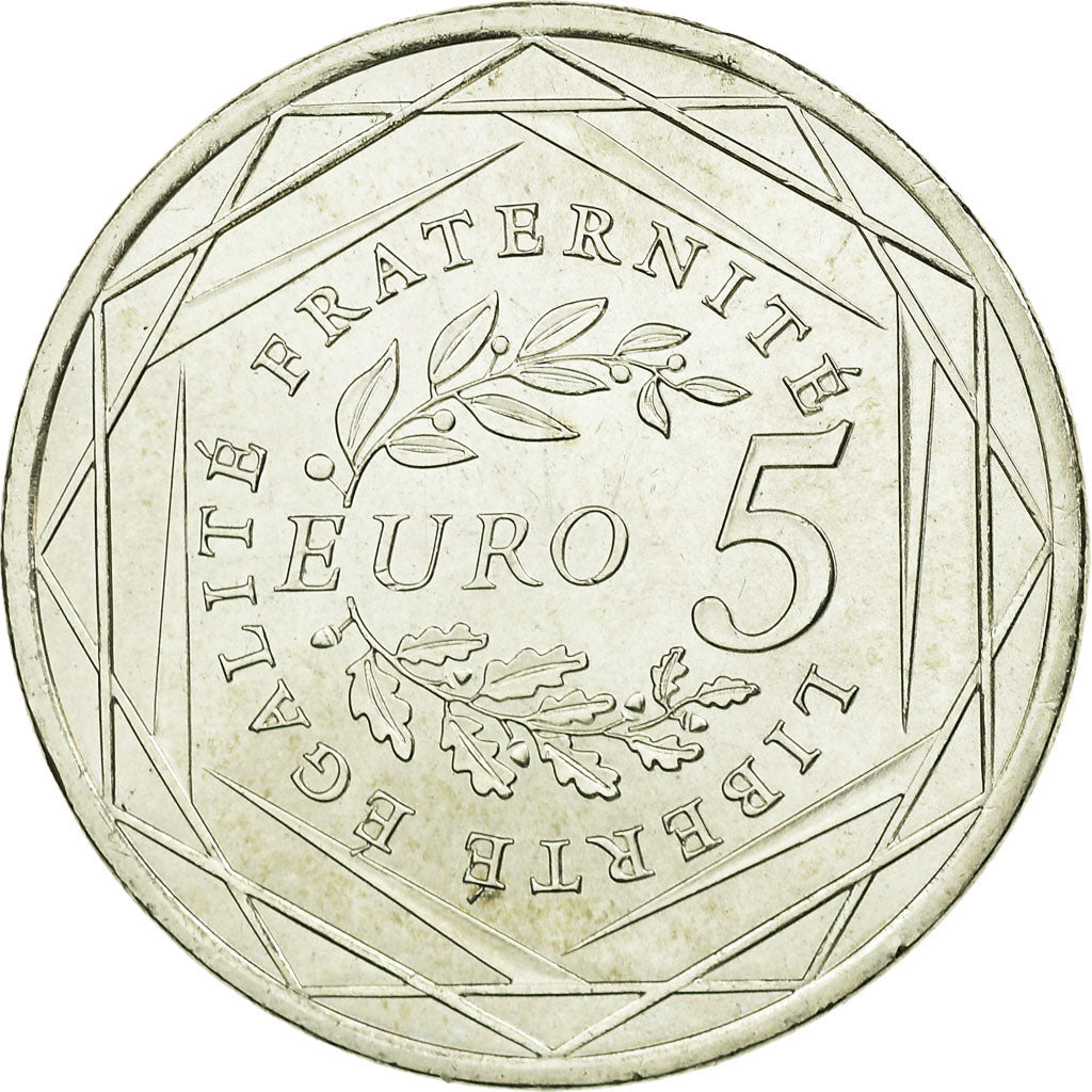 Francia, 5 Euro, Semeuse, 2008, SC, Plata, KM:1534