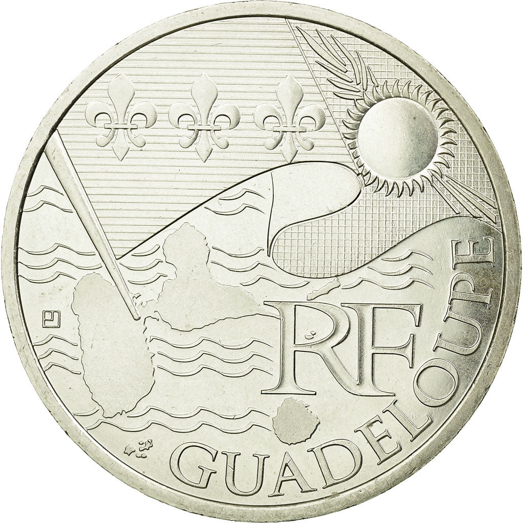 Francia, 10 Euro, 2010, Guadeloupe, SC, Plata, KM:1655