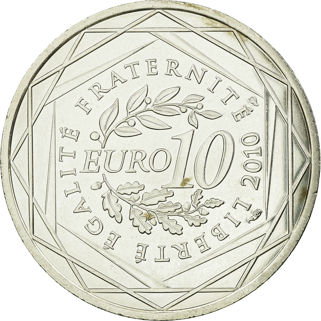 Francia, 10 Euro, 2010, Guadeloupe, SC, Plata, KM:1655
