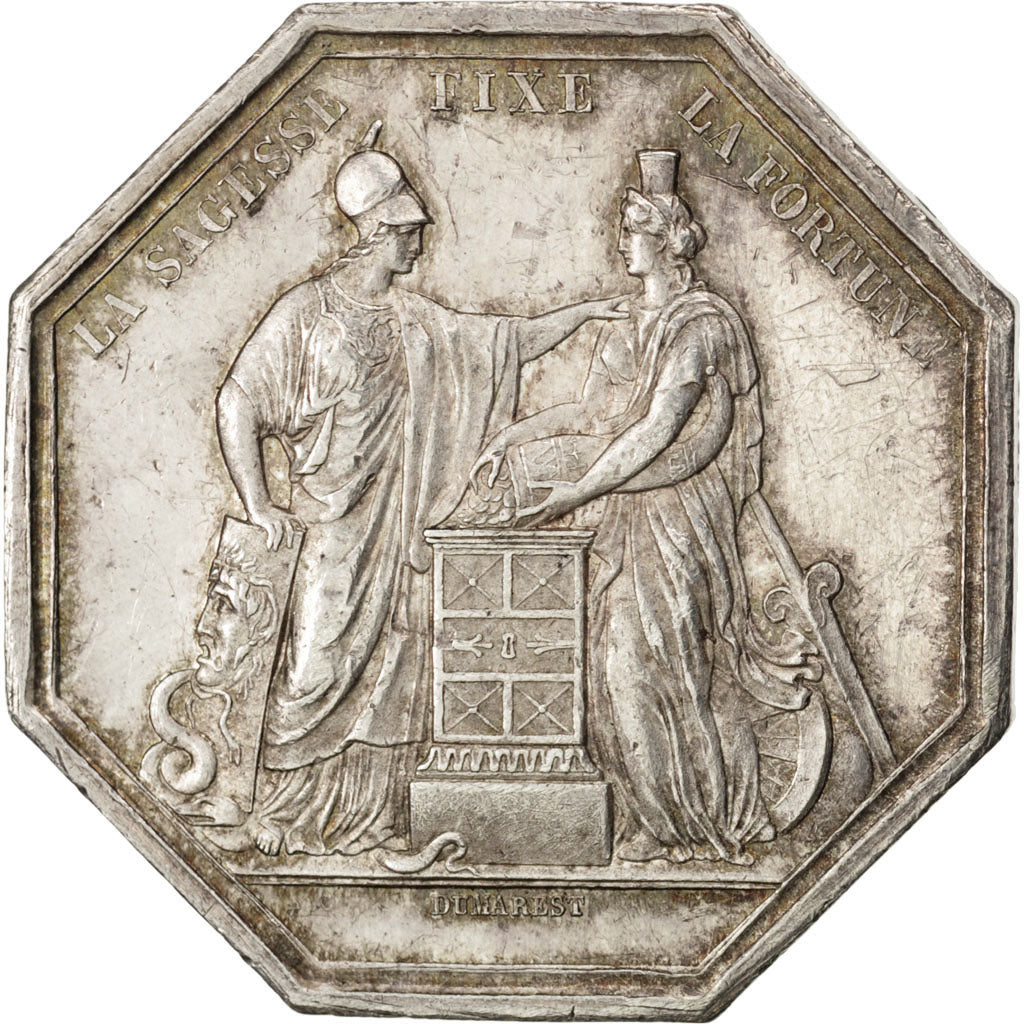 France, Bank, Token, AU(55-58), Silver, 24.70