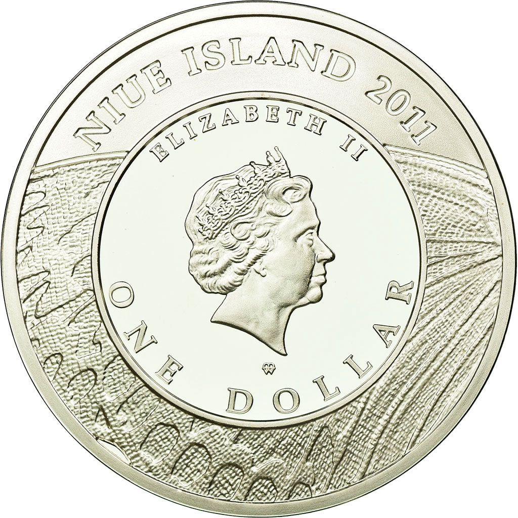 Coin, Niue, Elizabeth II, Dollar, 2011, New Zealand, BE, MS(65-70), Silver