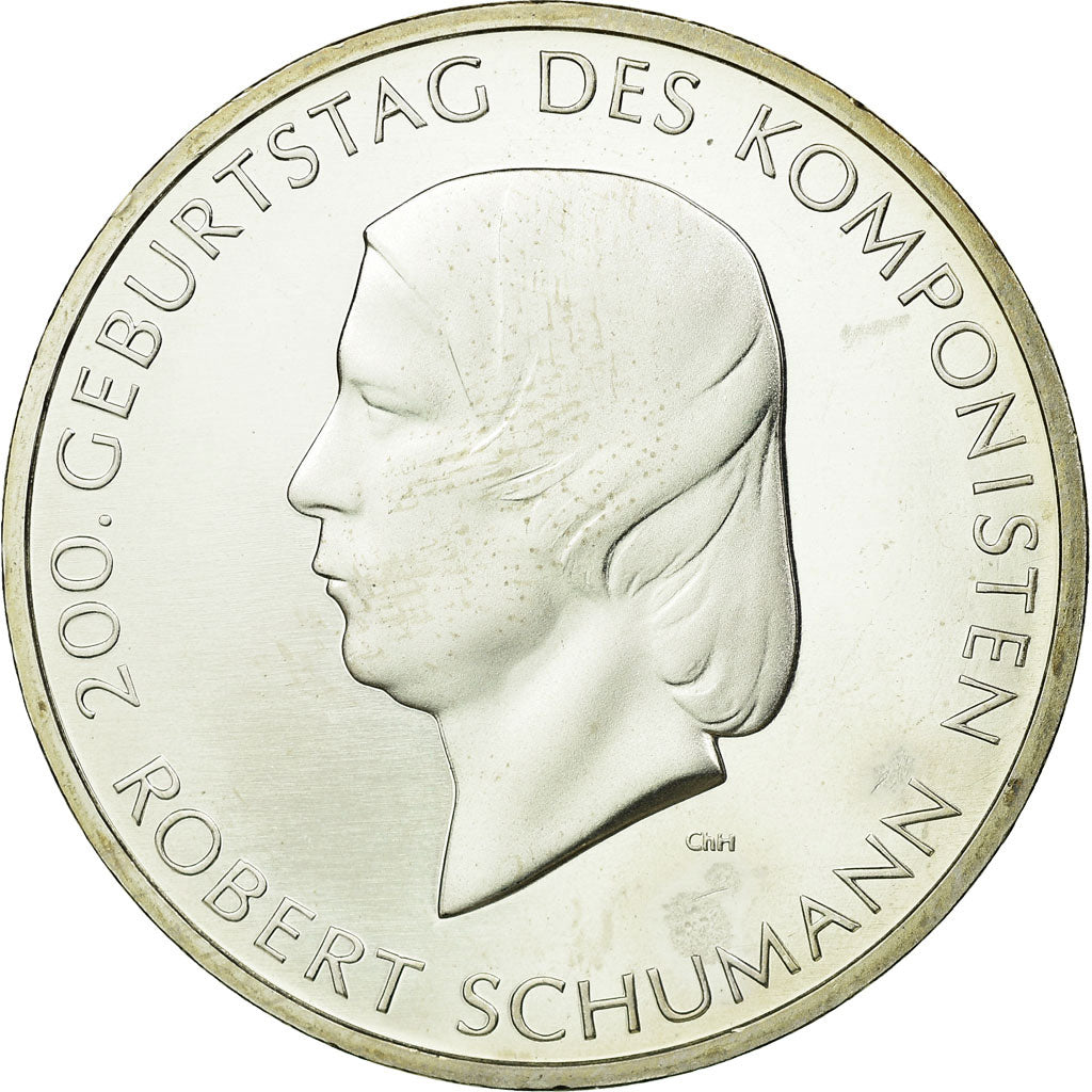 GERMANY - FEDERAL REPUBLIC, 10 Euro, Robert Schumann, 2008, Proof, MS(65-70)