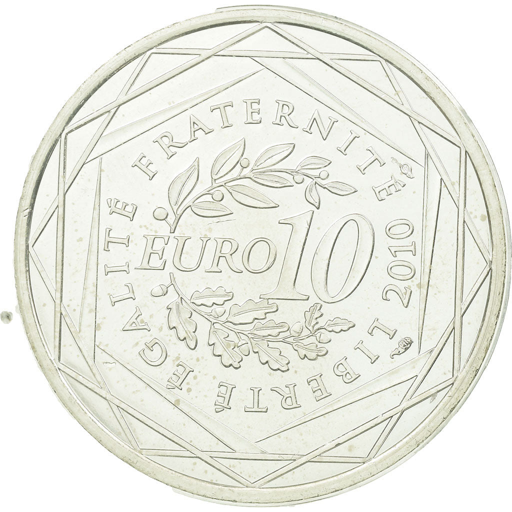 France, 10 Euro, Guyane, 2010, MS(63), Silver, Gadoury:EU399, KM:1654