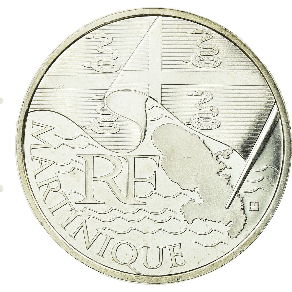 France, 10 Euro, Martinique, 2010, MS(63), Silver, Gadoury:EU399, KM:1662