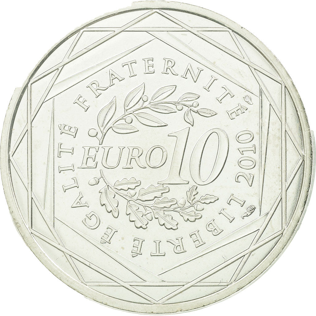 France, 10 Euro, Réunion, 2010, MS(63), Silver, Gadoury:EU399, KM:1669