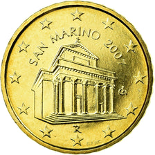 San Marino, 10 Euro Cent, 2007, MS(65-70), Brass, KM:443