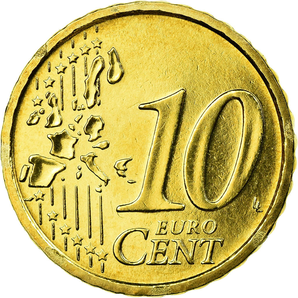 San Marino, 10 Euro Cent, 2007, MS(65-70), Brass, KM:443