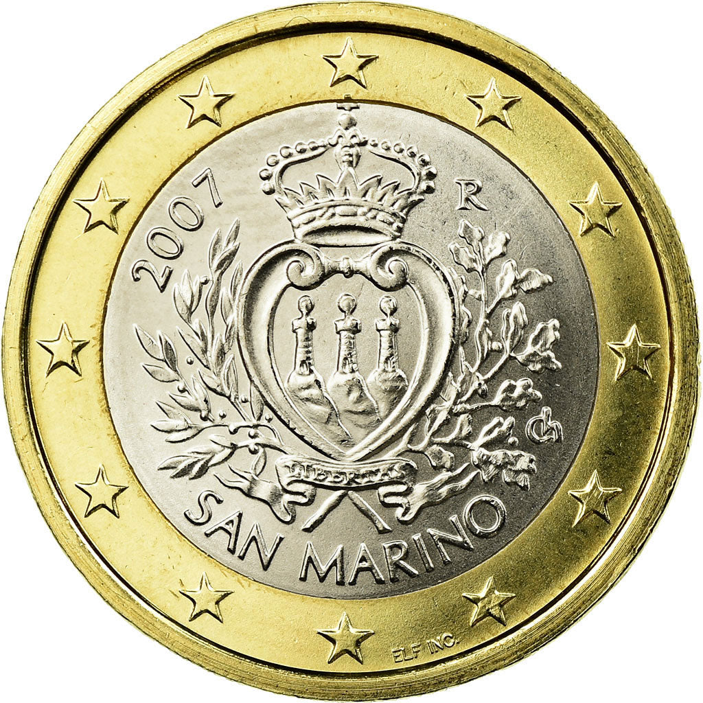 San Marino, Euro, 2007, MS(65-70), Bi-Metallic, KM:446