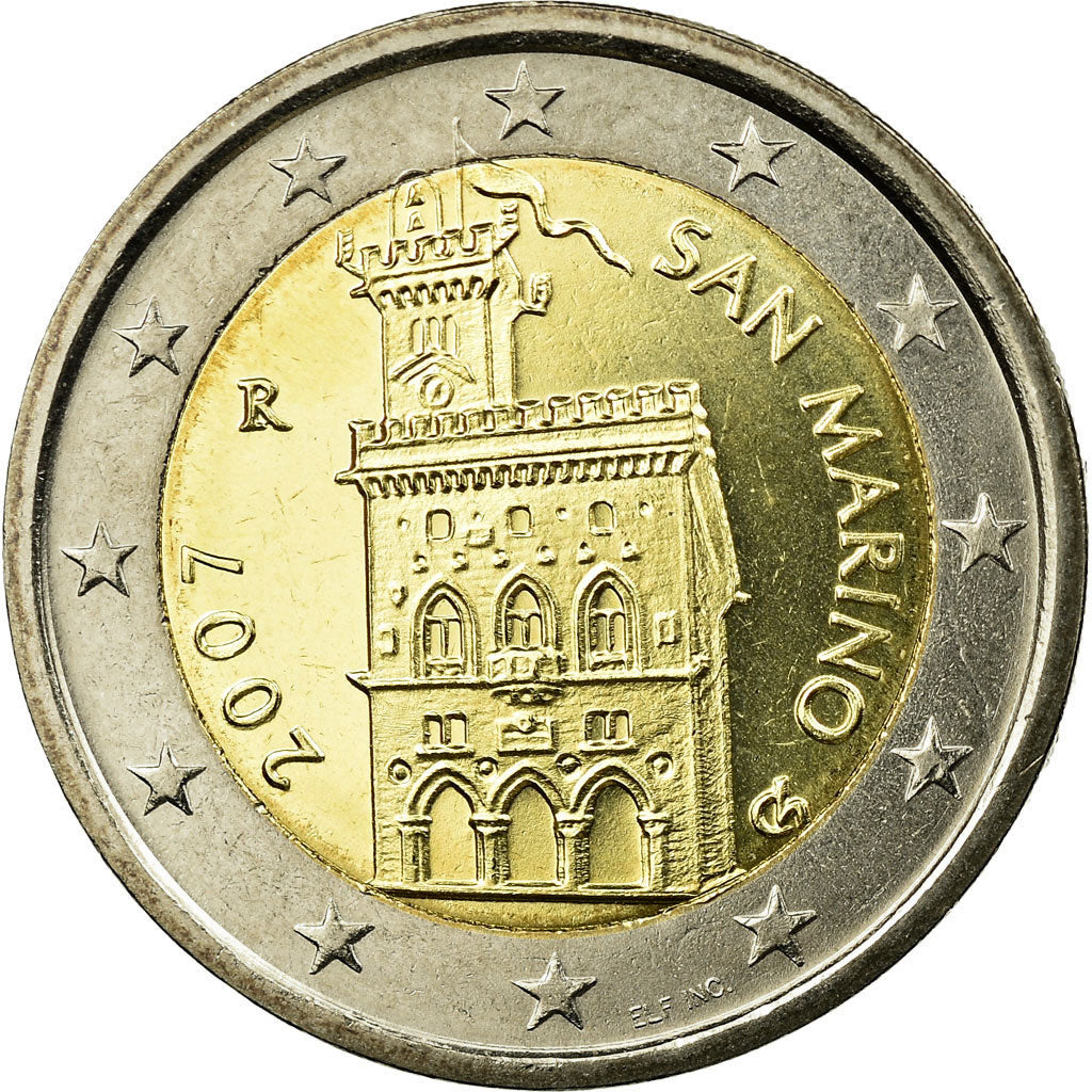 San Marino, 2 Euro, 2007, AU(55-58), Bi-Metallic, KM:447