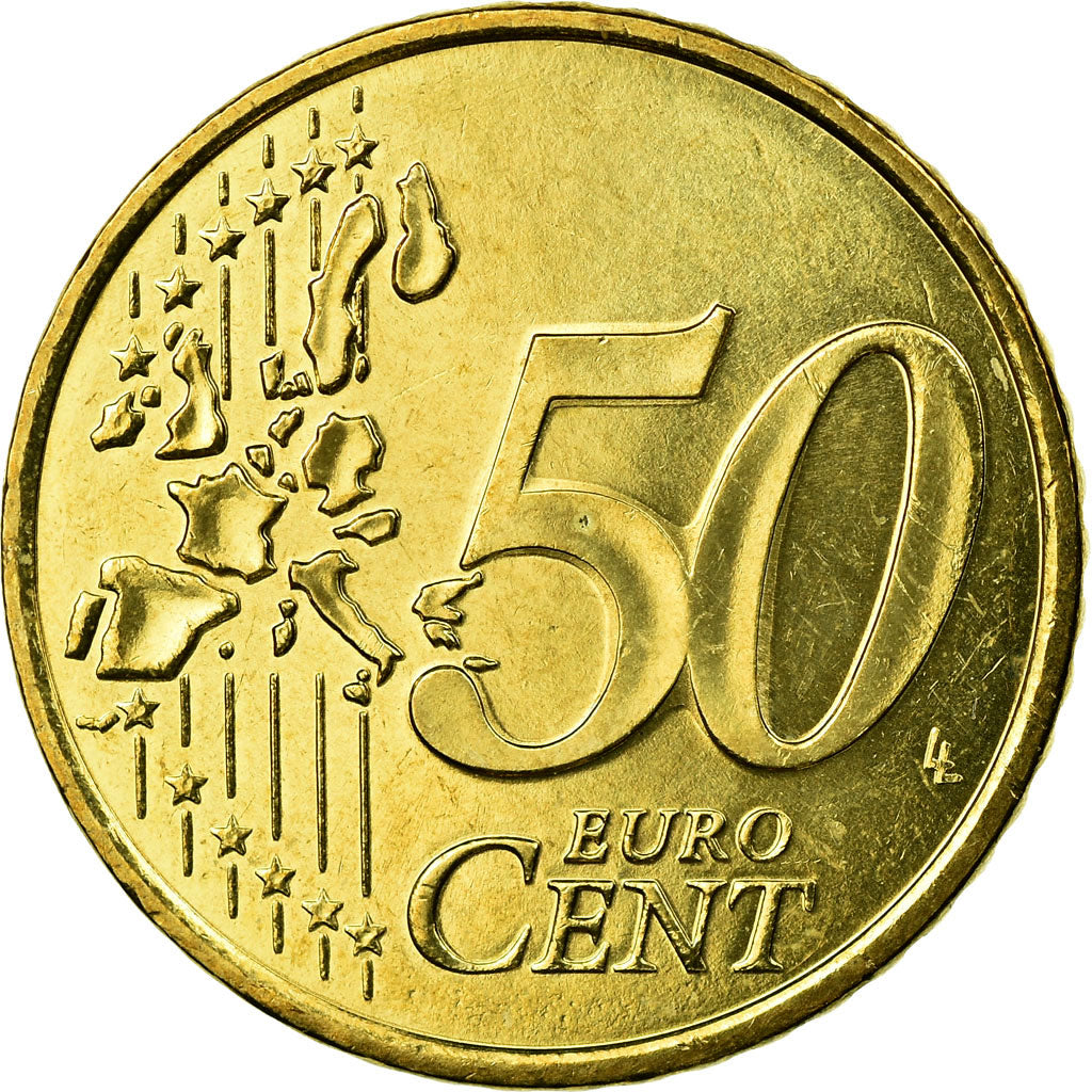 Monaco, 50 Euro Cent, 2002, MS(65-70), Mosiądz, KM:172
