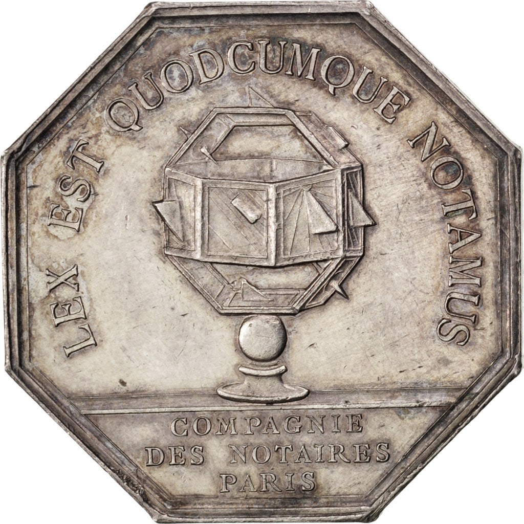 France, Notary, Token, AU(50-53), Silver, Lerouge #321, 19.54