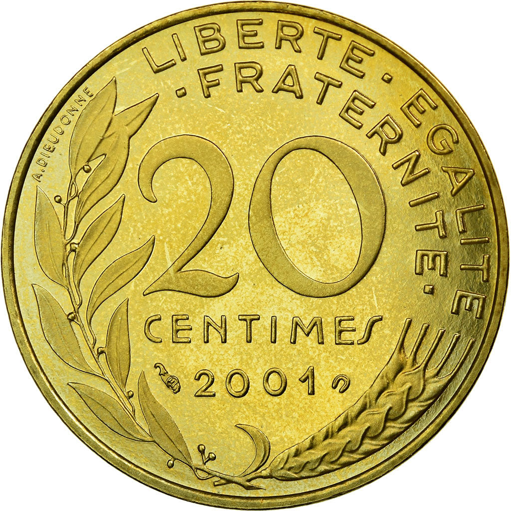 Coin, France, Marianne, 20 Centimes, 2001, Paris, BE, MS(65-70)