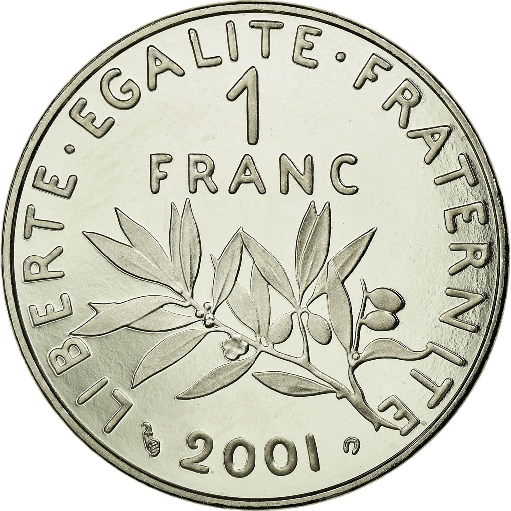 Moeda, França, Semeuse, Franc, 2001, Paris, BE, MS(65-70), Níquel, KM:925.2