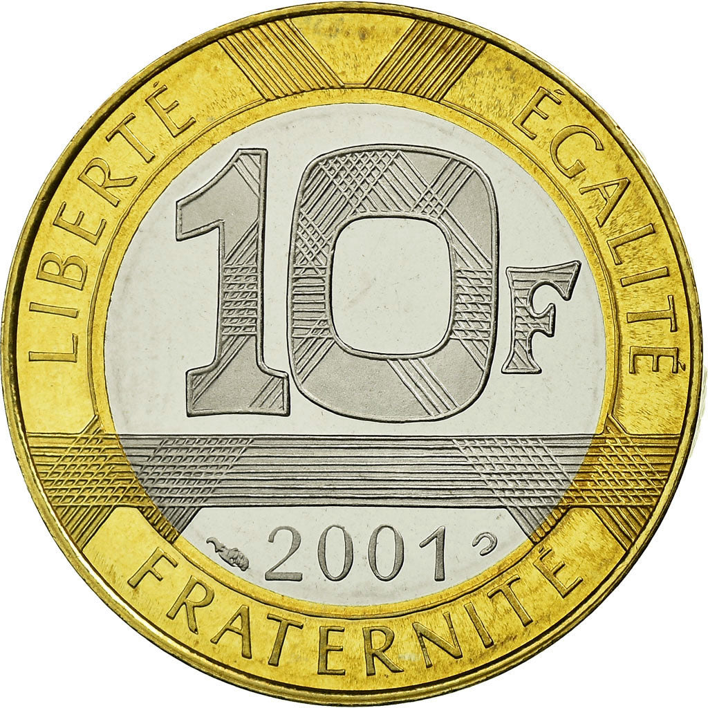 Munten, Frankrijk, Génie, 10 Francs, 2001, Paris, BE, FDC, Aluminum-Bronze