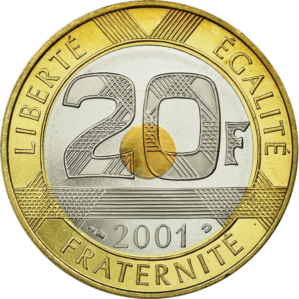 Münze, Frankreich, Mont Saint Michel, 20 Francs, 2001, Paris, BE, STGL
