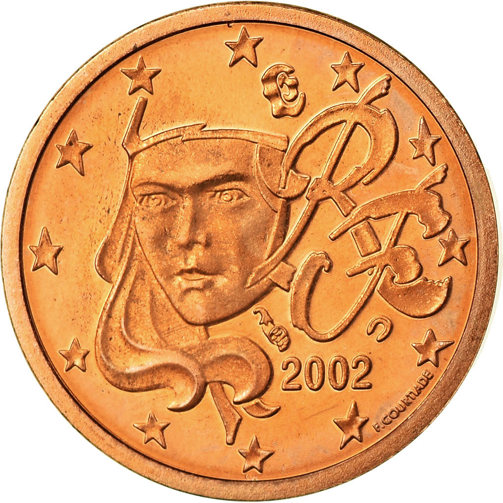 France, Euro Cent, 2002, BE, FDC, Copper Plated Steel, KM:1282