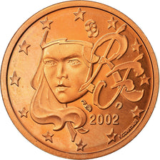 France, 2 Euro Cent, 2002, BE, MS(65-70), Copper Plated Steel, KM:1283