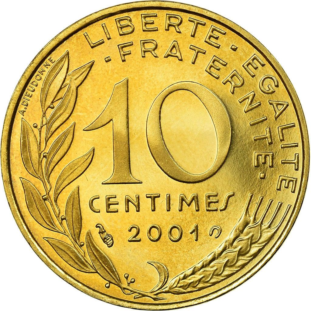 Coin, France, Marianne, 10 Centimes, 2001, Paris, BE, MS(65-70)