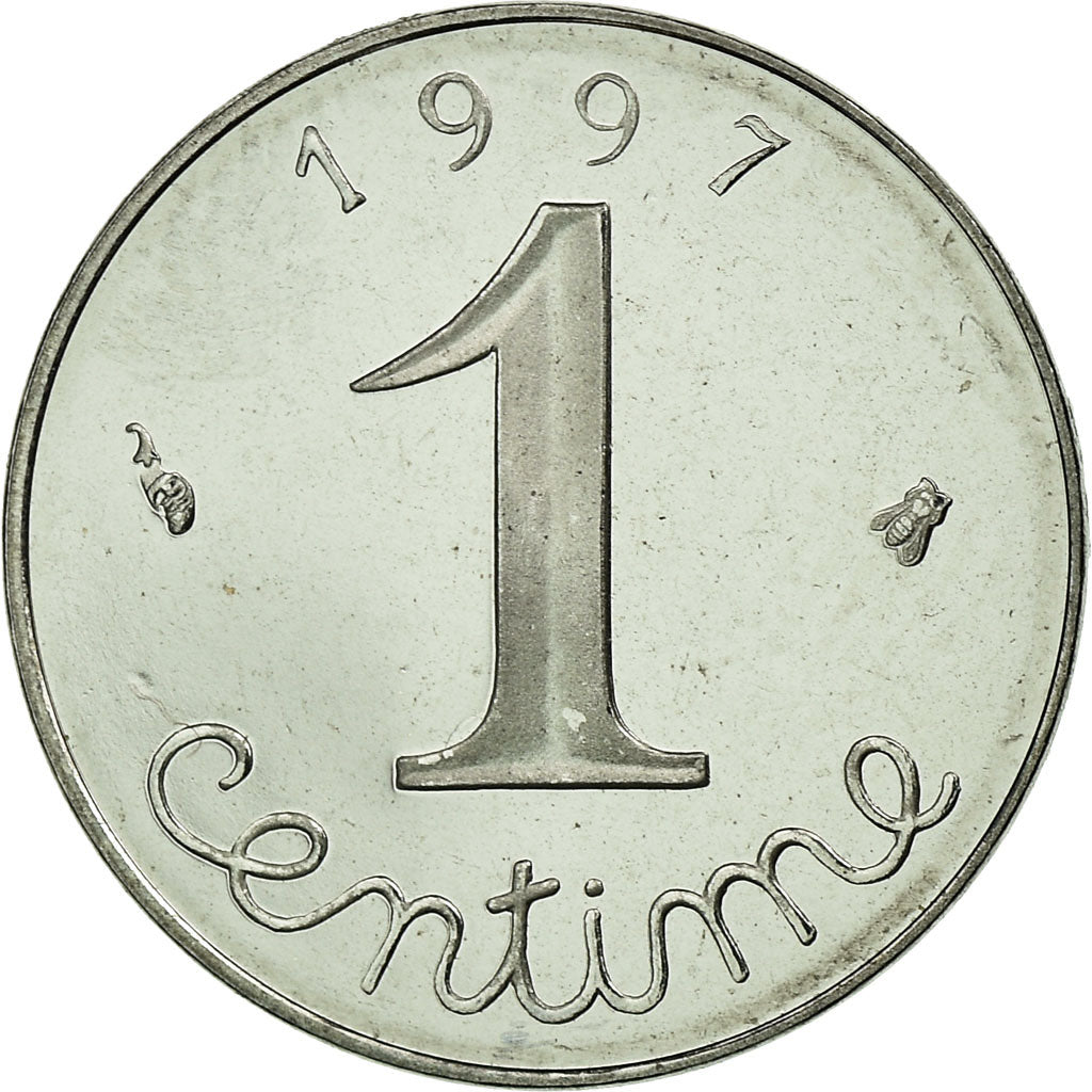 Moeda, França, Épi, Centime, 1997, Paris, BE, MS(65-70), Aço Inoxidável