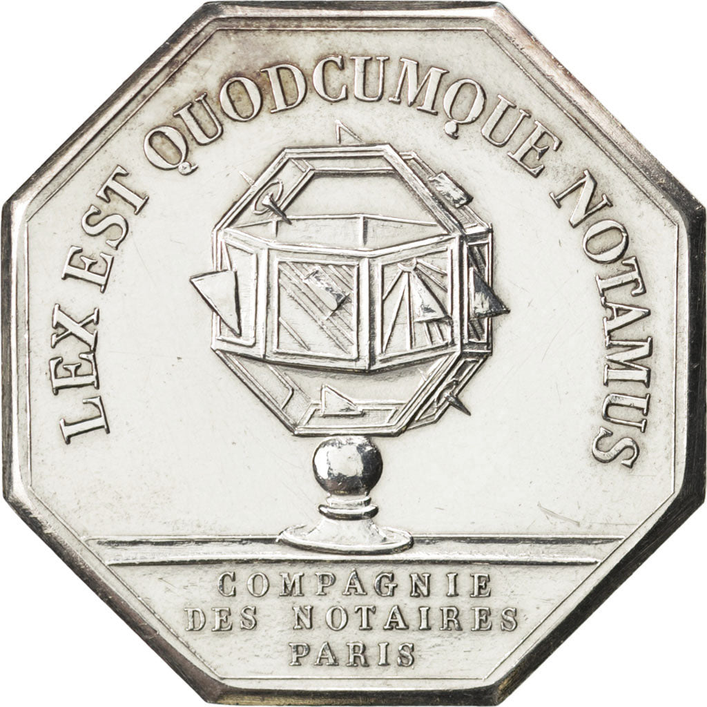 France, Notary, Token, 1976, AU(55-58), Silver, Lerouge #324, 15.69