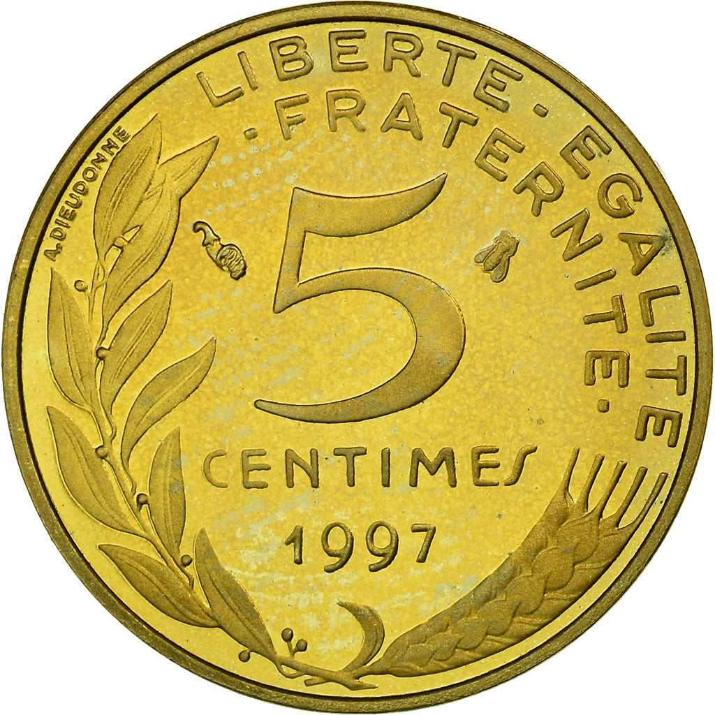 Coin, France, Marianne, 5 Centimes, 1997, Paris, BE, MS(65-70), Aluminum-Bronze