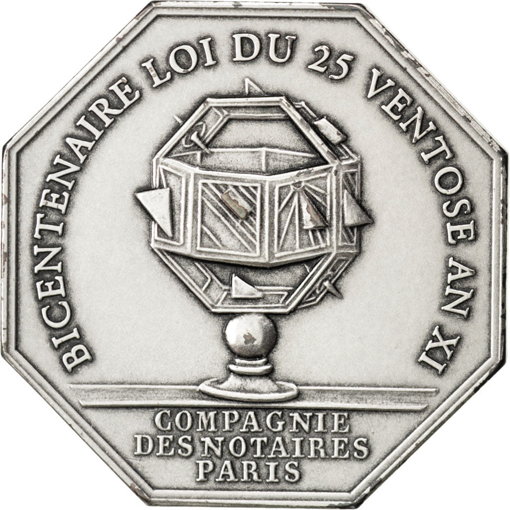 France, Notary, Token, 2004, AU(55-58), Silvered bronze, Lerouge #manque, 19.21