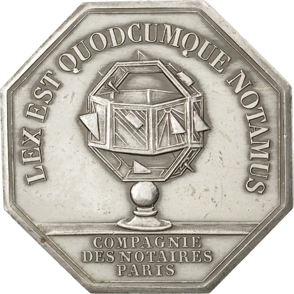 France, Notary, Token, AU(55-58), Silvered bronze, Lerouge #323, 16.08
