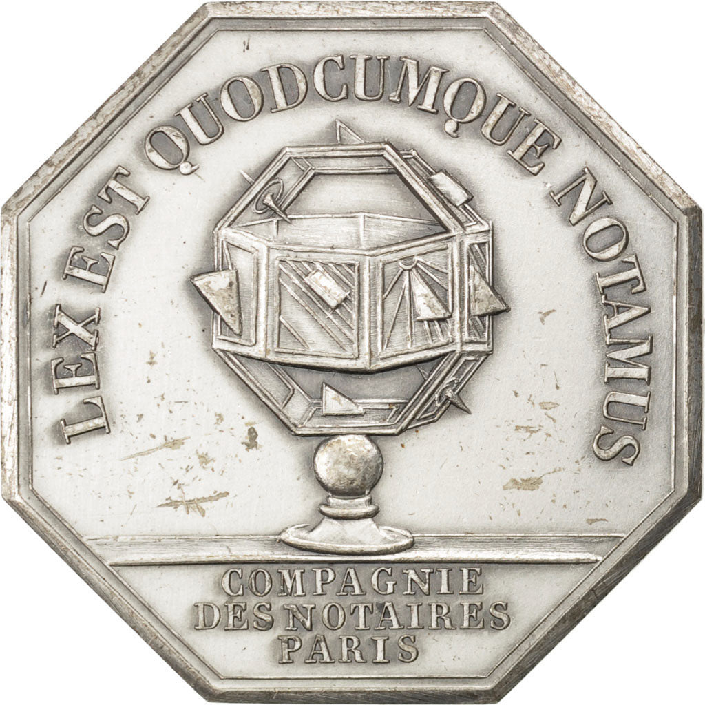 France, Notary, Token, AU(50-53), Silvered bronze, Lerouge #323, 16.23