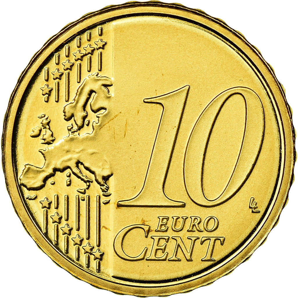 San Marino, 10 Euro Cent, 2008, Proof, MS(65-70), Brass, KM:482