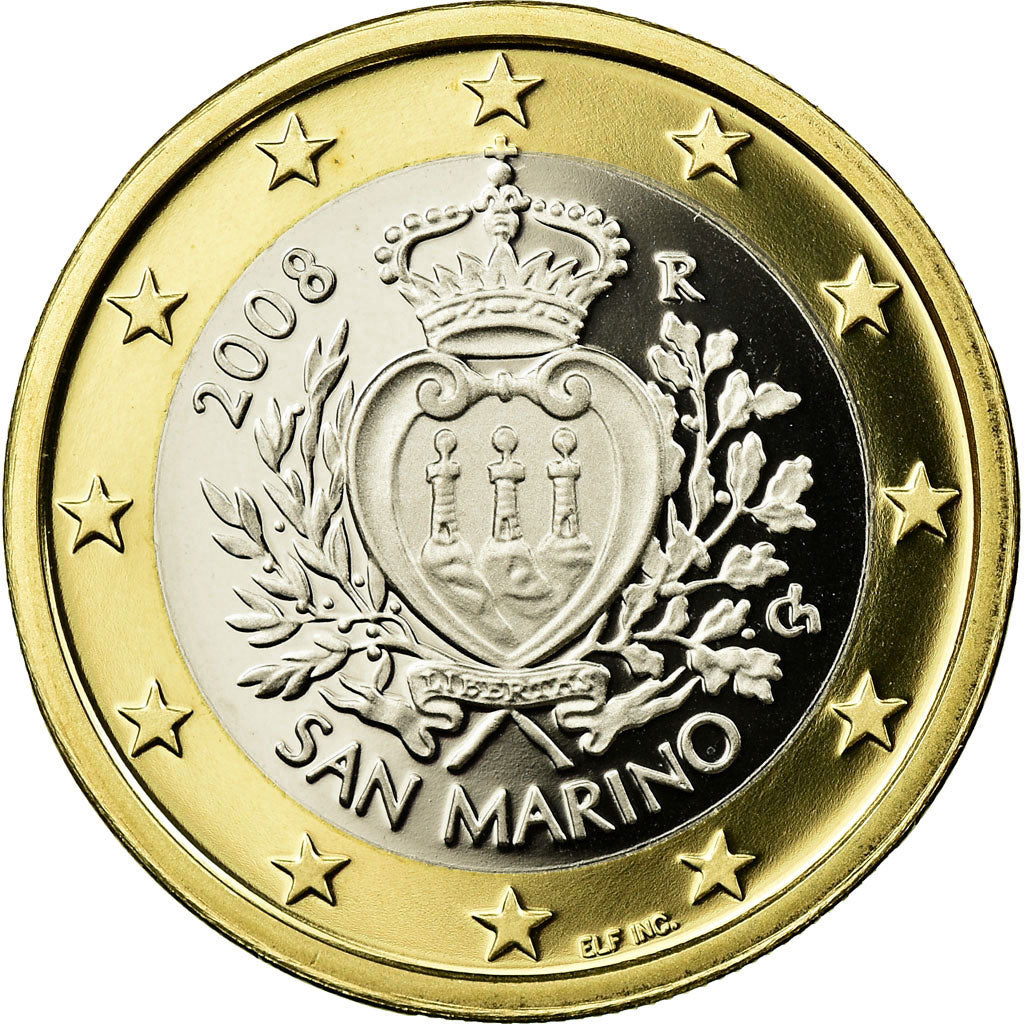 San Marino, Euro, 2008, Proof, MS(65-70), Bi-Metallic, KM:485