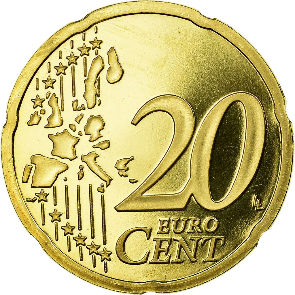 France, 20 Euro Cent, 2006, BE, MS(65-70), Brass, KM:1286