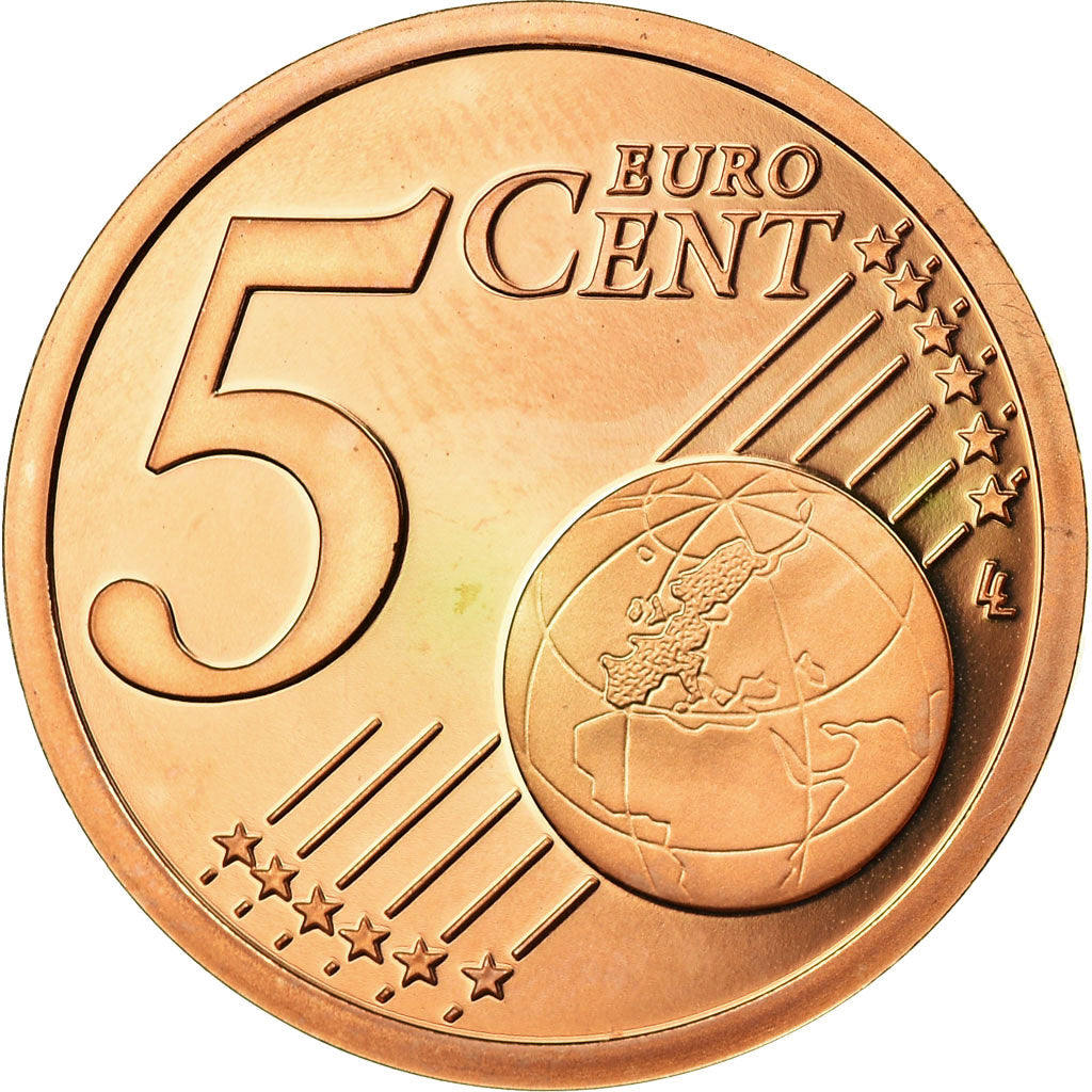 Francia, 5 Euro Cent, 2005, BE, FDC, Cobre chapado en acero, KM:1284