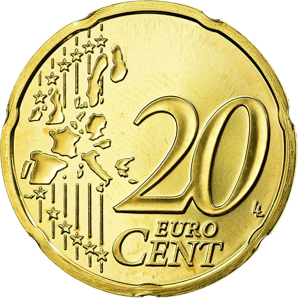 France, 20 Euro Cent, 2005, BE, MS(65-70), Brass, KM:1286
