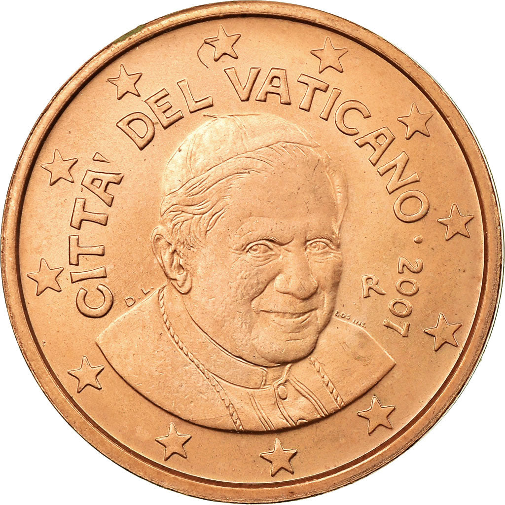 VATICAN CITY, 2 Euro Cent, 2007, BU, MS(63), Copper Plated Steel, KM:376