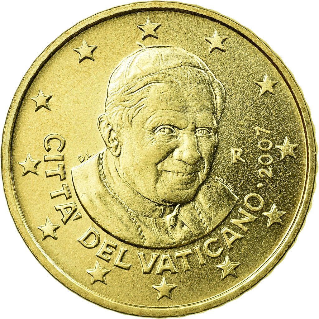 VATICAN CITY, 50 Euro Cent, 2007, BU, MS(63), Brass, KM:380