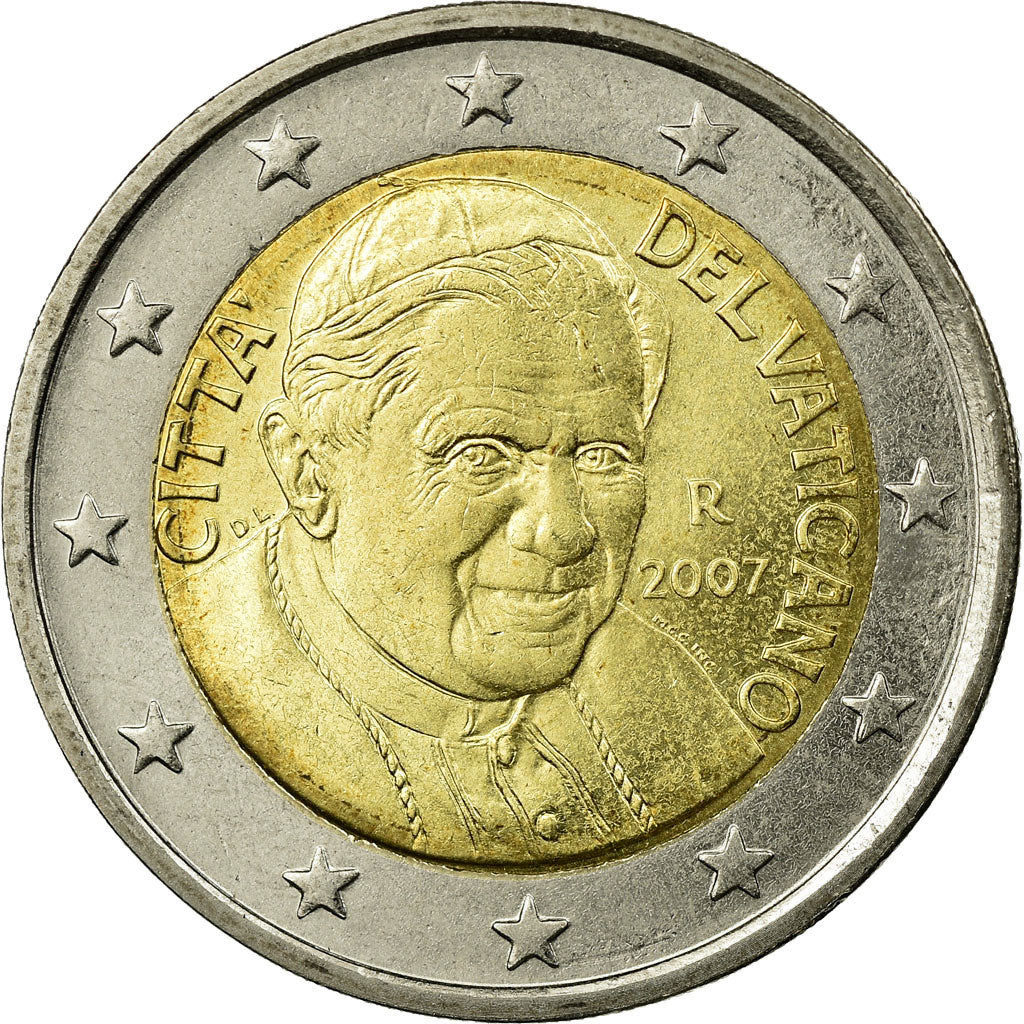 VATICAN CITY, 2 Euro, 2007, BU, MS(63), Bi-Metallic, KM:382