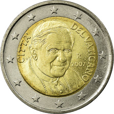 VATICAN CITY, 2 Euro, 2007, BU, MS(63), Bi-Metallic, KM:382