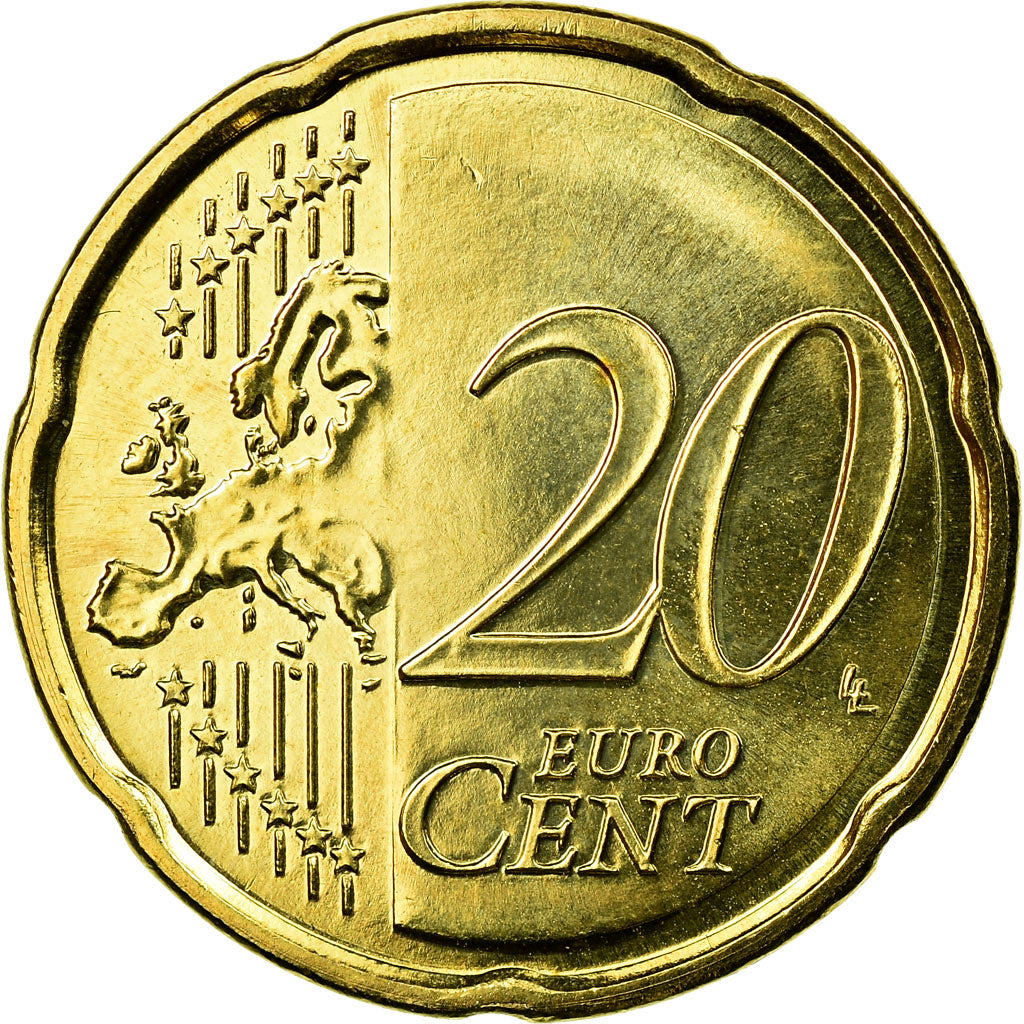 France, 20 Euro Cent, 2013, MS(65-70), Brass, KM:1411