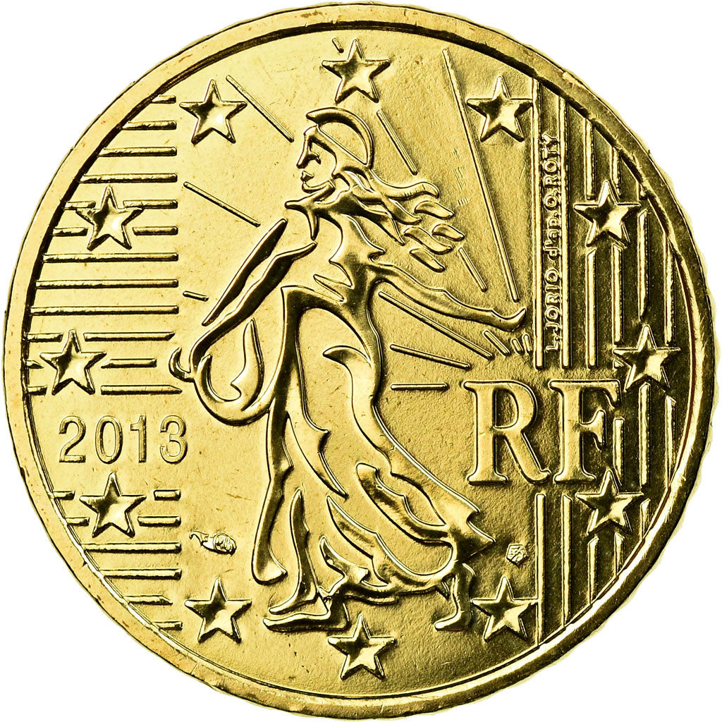 France, 50 Euro Cent, 2013, MS(65-70), Brass, KM:1412