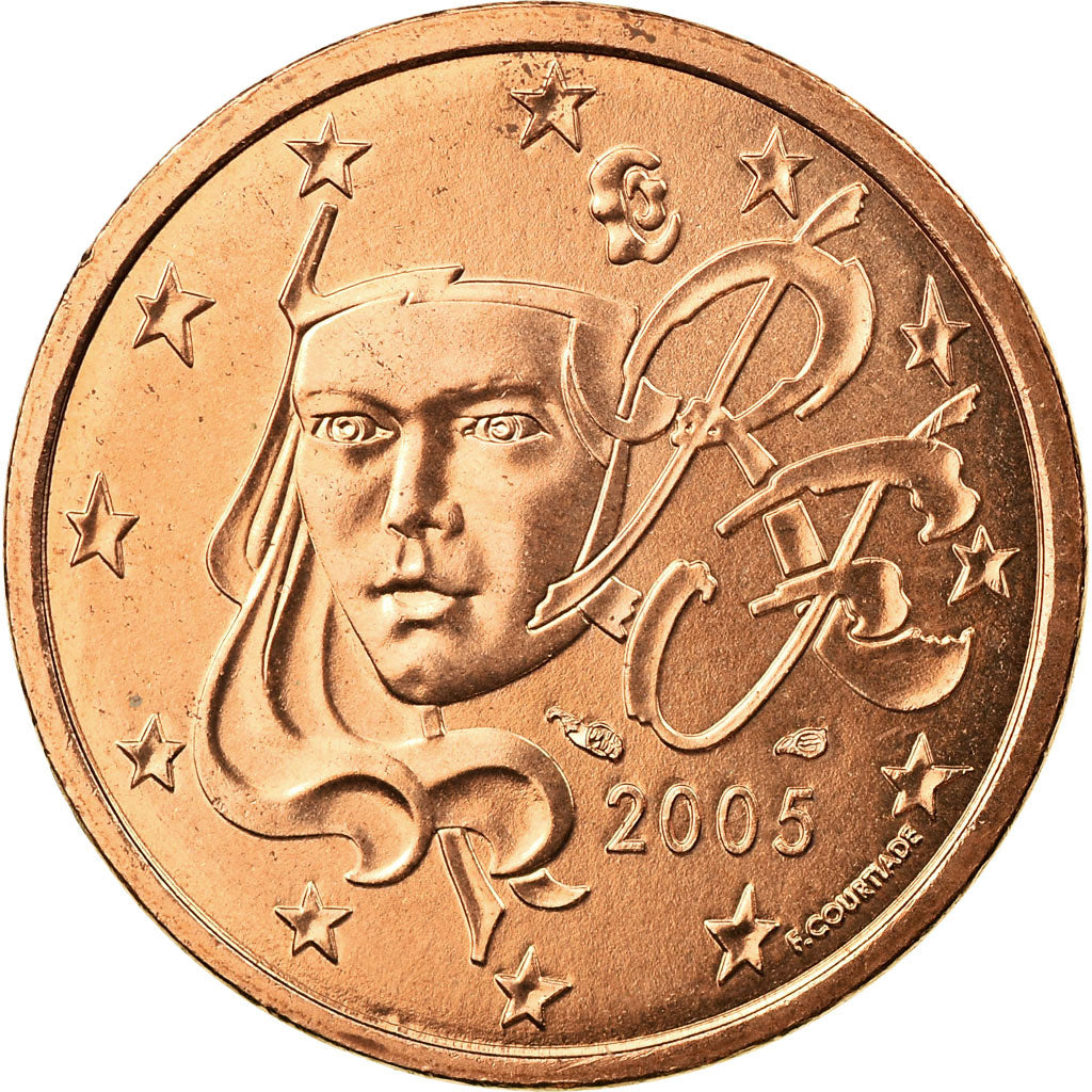 France, 5 Euro Cent, 2005, MS(65-70), Copper Plated Steel, KM:1284