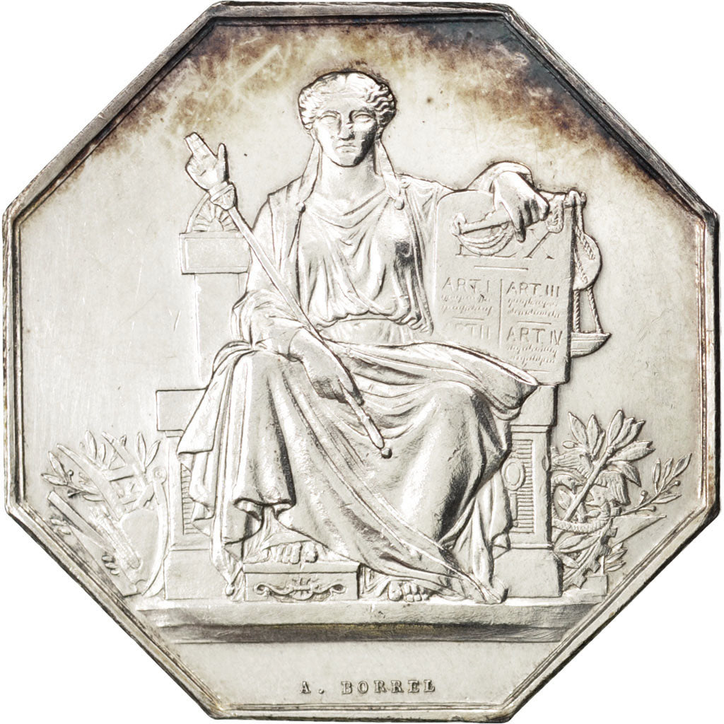 France, Notary, Token, 1829, VF(20-25), Silver, Lerouge #227, 14.80