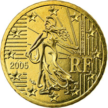 France, 50 Euro Cent, 2005, MS(65-70), Brass, KM:1287