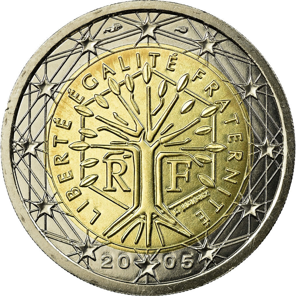France, 2 Euro, 2005, MS(65-70), Bi-Metallic, KM:1289
