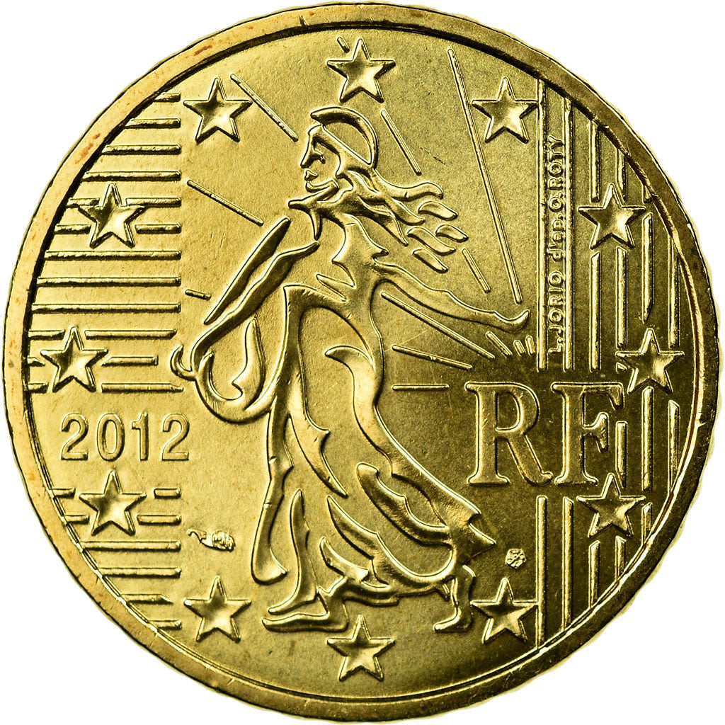 France, 50 Euro Cent, 2012, MS(65-70), Brass, KM:1412