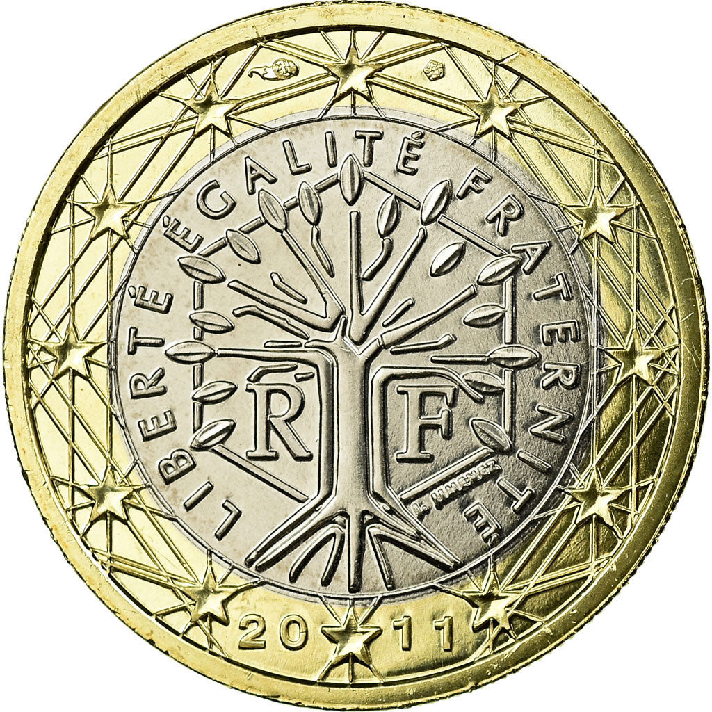 France, Euro, 2011, MS(65-70), Bi-Metallic, KM:1413